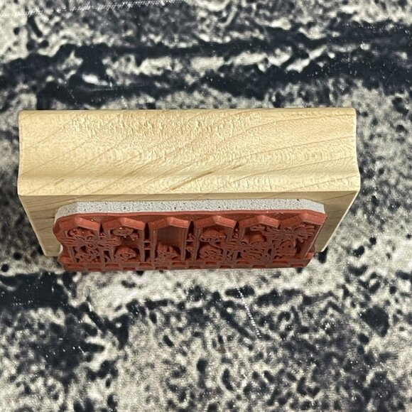 Great Impressions Fence G134 Wood Mounted Rubber Stamp - Picture 3 of 6